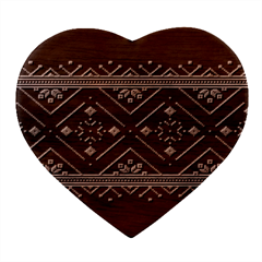 Ukrainian Folk Seamless Pattern Ornament Art Heart Wood Jewelry Box by Bedest