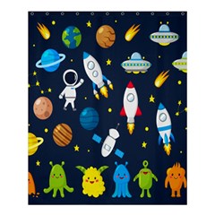 Big Set Cute Astronauts Space Planets Stars Aliens Rockets Ufo Constellations Satellite Moon Rover V Shower Curtain 60  X 72  (medium)  by Bedest