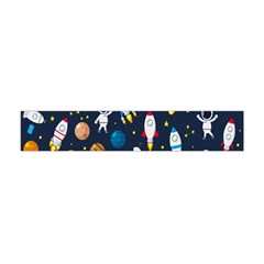 Big Set Cute Astronauts Space Planets Stars Aliens Rockets Ufo Constellations Satellite Moon Rover V Premium Plush Fleece Scarf (mini) by Bedest