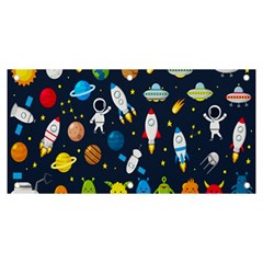 Big Set Cute Astronauts Space Planets Stars Aliens Rockets Ufo Constellations Satellite Moon Rover V Banner And Sign 6  X 3  by Bedest