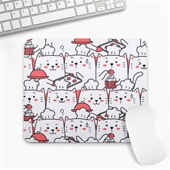 Cute Cat Chef Cooking Seamless Pattern Cartoon Large Mousepad by Bedest