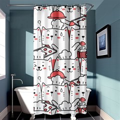 Cute Cat Chef Cooking Seamless Pattern Cartoon Shower Curtain 36  X 72  (stall)  by Bedest