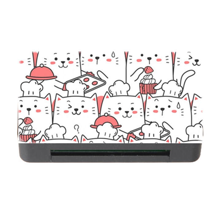 Cute Cat Chef Cooking Seamless Pattern Cartoon Memory Card Reader with CF