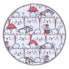 Cute Cat Chef Cooking Seamless Pattern Cartoon Wireless Fast Charger(white)