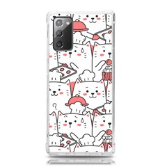 Cute Cat Chef Cooking Seamless Pattern Cartoon Samsung Galaxy Note 20 Tpu Uv Case by Bedest