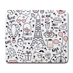 Big Collection With Hand Drawn Objects Valentines Day Large Mousepad by Bedest