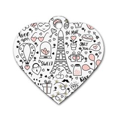 Big Collection With Hand Drawn Objects Valentines Day Dog Tag Heart (two Sides)