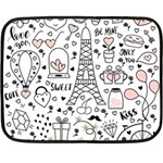 Big Collection With Hand Drawn Objects Valentines Day Fleece Blanket (Mini) 35 x27  Blanket