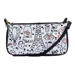 Big Collection With Hand Drawn Objects Valentines Day Shoulder Clutch Bag by Bedest