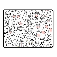 Big Collection With Hand Drawn Objects Valentines Day Two Sides Fleece Blanket (small) by Bedest