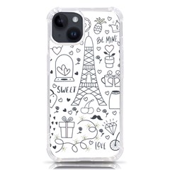 Big Collection With Hand Drawn Objects Valentines Day Iphone 14 Tpu Uv Print Case by Bedest