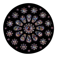 Photo Chartres Notre Dame Round Glass Fridge Magnet (4 Pack) by Bedest