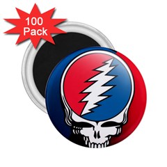 Grateful Dead Big Skull 2 25  Magnets (100 Pack)  by Bedest