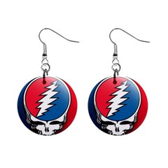 Grateful Dead Big Skull Mini Button Earrings by Bedest