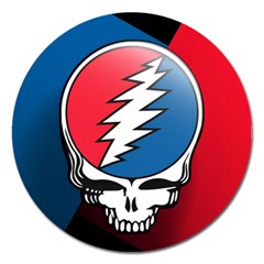 Grateful Dead Big Skull Magnet 5  (round) by Bedest