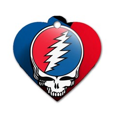 Grateful Dead Big Skull Dog Tag Heart (two Sides) by Bedest