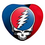 Grateful Dead Big Skull Heart Glass Fridge Magnet (4 pack) Front