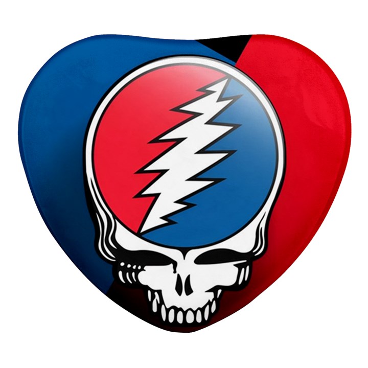 Grateful Dead Big Skull Heart Glass Fridge Magnet (4 pack)