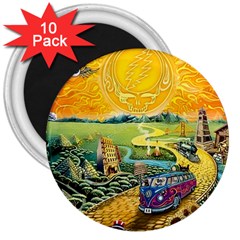 Grateful Dead Golden Road 3  Magnets (10 Pack)  by Bedest