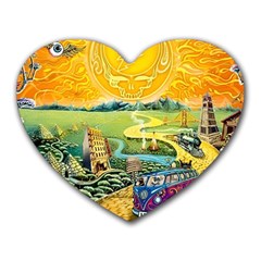 Grateful Dead Golden Road Heart Mousepad by Bedest