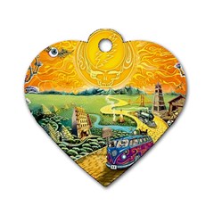 Grateful Dead Golden Road Dog Tag Heart (one Side) by Bedest