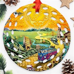 Grateful Dead Golden Road Ornament (round Filigree) by Bedest