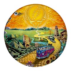 Grateful Dead Golden Road Round Glass Fridge Magnet (4 Pack) by Bedest