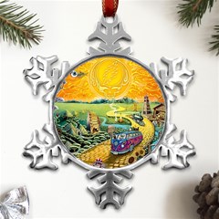 Grateful Dead Golden Road Metal Small Snowflake Ornament by Bedest