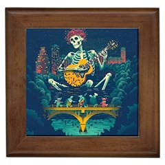 Grateful Dead Singing Skeleton Framed Tile