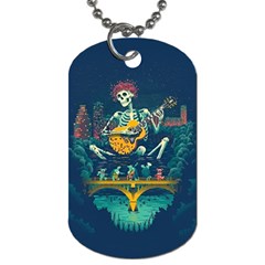 Grateful Dead Singing Skeleton Dog Tag (one Side) by Bedest