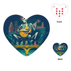 Grateful Dead Singing Skeleton Playing Cards Single Design (heart)