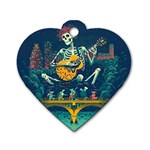 Grateful Dead Singing Skeleton Dog Tag Heart (Two Sides) Front