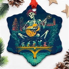 Grateful Dead Singing Skeleton Snowflake Ornament (two Sides)