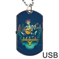 Grateful Dead Singing Skeleton Dog Tag Usb Flash (one Side) by Bedest