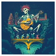 Grateful Dead Singing Skeleton Wooden Puzzle Square by Bedest