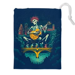 Grateful Dead Singing Skeleton Drawstring Pouch (4xl) by Bedest