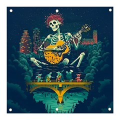 Grateful Dead Singing Skeleton Banner And Sign 3  X 3  by Bedest