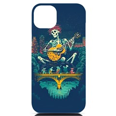 Grateful Dead Singing Skeleton Iphone 14 Plus Black Uv Print Case by Bedest