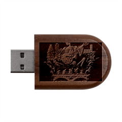 Grateful Dead Singing Skeleton Wood Oval Usb Flash Drive by Bedest