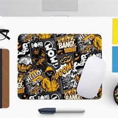 Boom Bang Art Crazy Drawing Graffiti Hello Retro Sayings Yellow Small Mousepad by Bedest