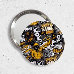 Boom Bang Art Crazy Drawing Graffiti Hello Retro Sayings Yellow 2 25  Handbag Mirrors by Bedest