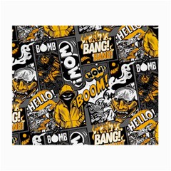 Boom Bang Art Crazy Drawing Graffiti Hello Retro Sayings Yellow Small Glasses Cloth by Bedest