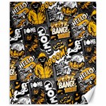 Boom Bang Art Crazy Drawing Graffiti Hello Retro Sayings Yellow Canvas 8  x 10  8.15 x9.66  Canvas - 1