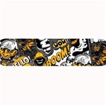 Boom Bang Art Crazy Drawing Graffiti Hello Retro Sayings Yellow Large Bar Mat 32 x8.5  Bar Mat