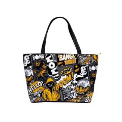 Boom Bang Art Crazy Drawing Graffiti Hello Retro Sayings Yellow Classic Shoulder Handbag by Bedest