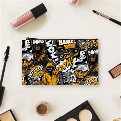 Boom Bang Art Crazy Drawing Graffiti Hello Retro Sayings Yellow Cosmetic Bag (small) by Bedest