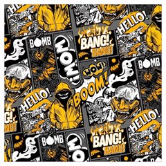 Boom Bang Art Crazy Drawing Graffiti Hello Retro Sayings Yellow Lightweight Scarf  by Bedest