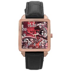 Adventure Time Cartoon Rose Gold Leather Watch  by Bedest