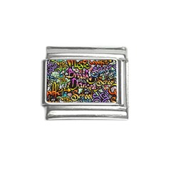 Graffiti Word Seamless Pattern Italian Charm (9mm) by Bedest