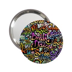 Graffiti Word Seamless Pattern 2 25  Handbag Mirrors by Bedest